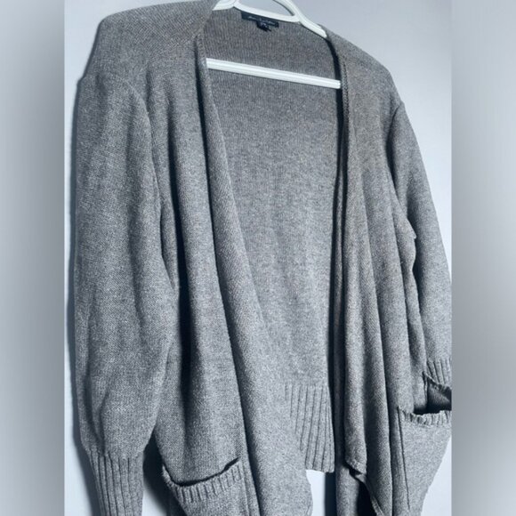 American Eagle XL Cardigan Cotton Blend Grey Contemporary Open Front Pocket AE X - Picture 3 of 7